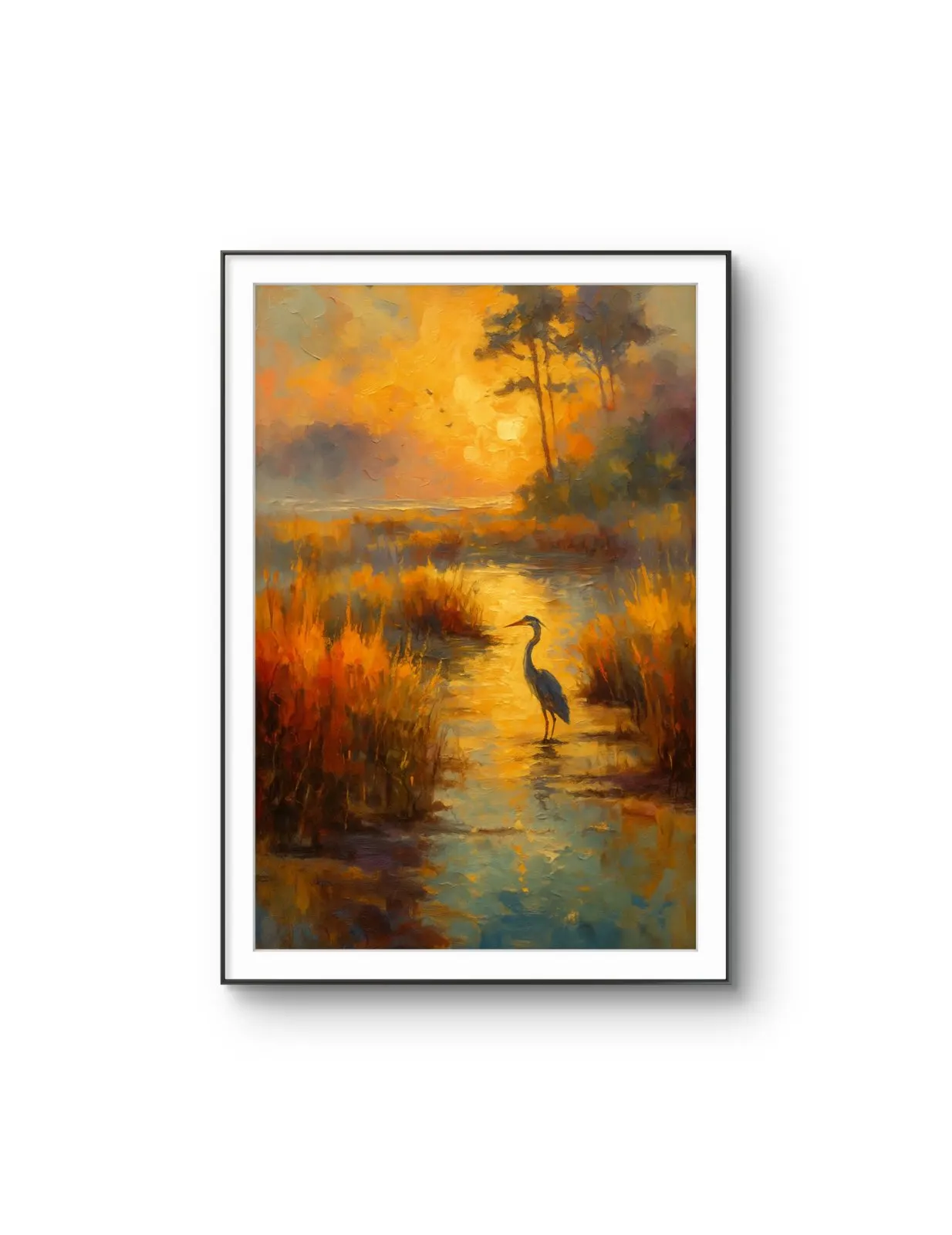 Henri des Bois - Golden Reflections — Medios mixtos lámina artística finos por Henri des Bois