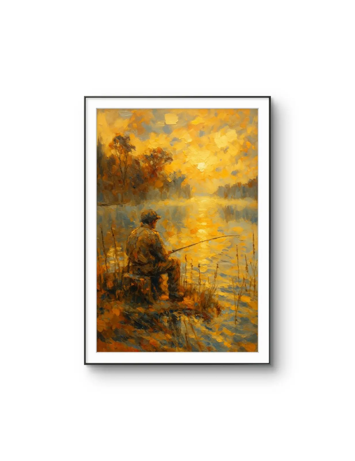 Henri des Bois - Golden Tranquility — Medios mixtos lámina artística finos por Henri des Bois