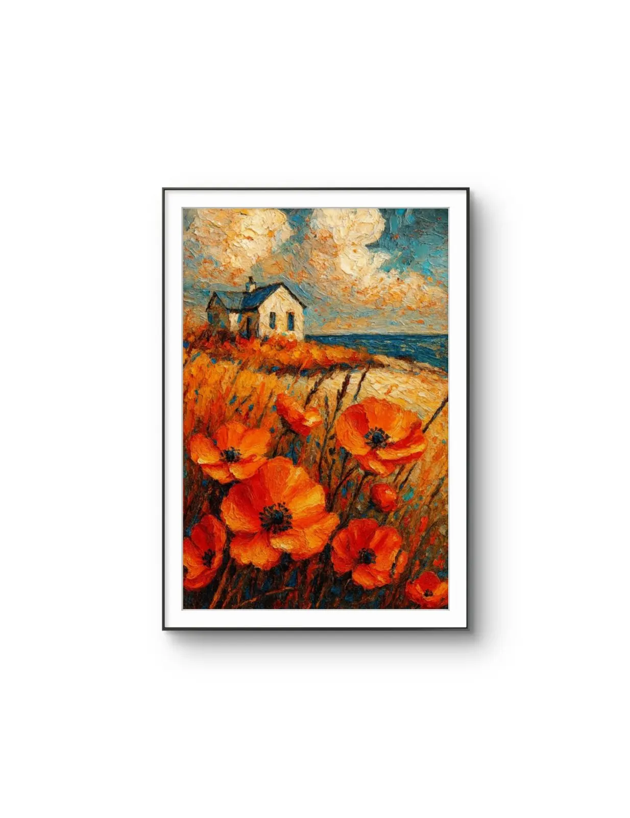 Henri des Bois - Seaside Blossoms — Medios mixtos lámina artística finos por Henri des Bois