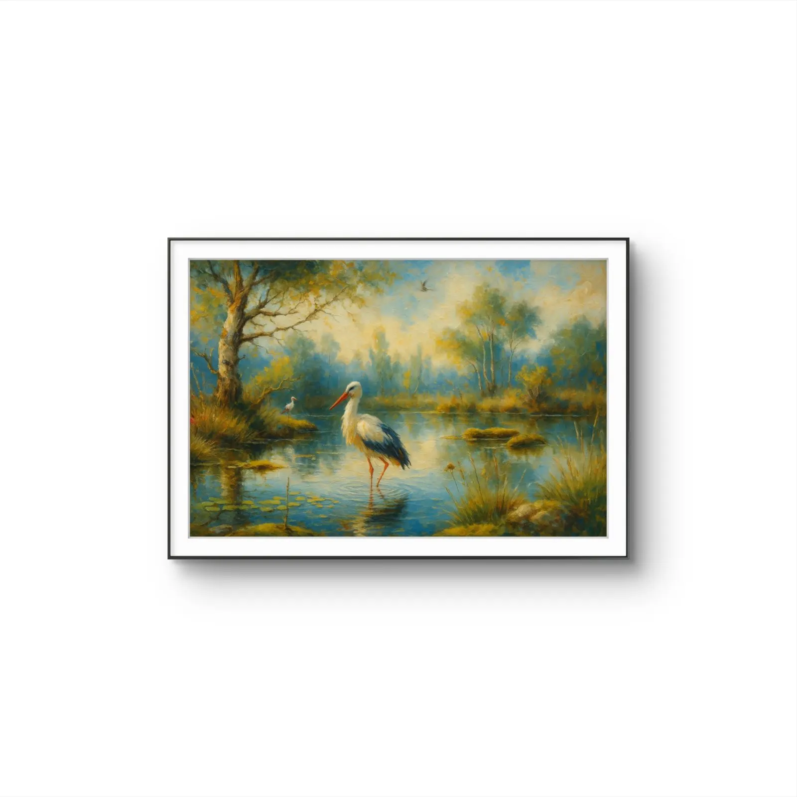 Henri des Bois - Serenity by the Pond — Medios mixtos lámina artística finos por Henri des Bois